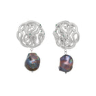 Gothic Serpent Earrings with black pearl
