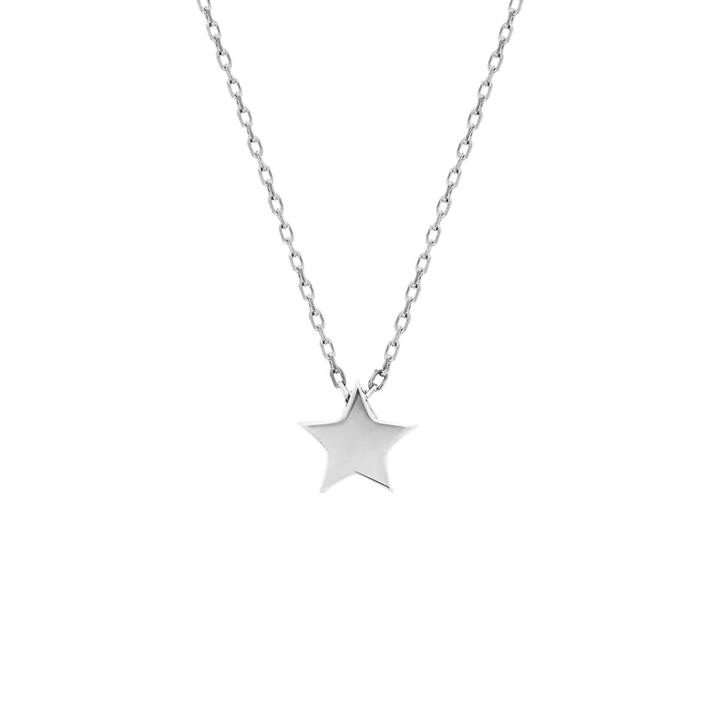 Star-shaped pendant necklace on a white background