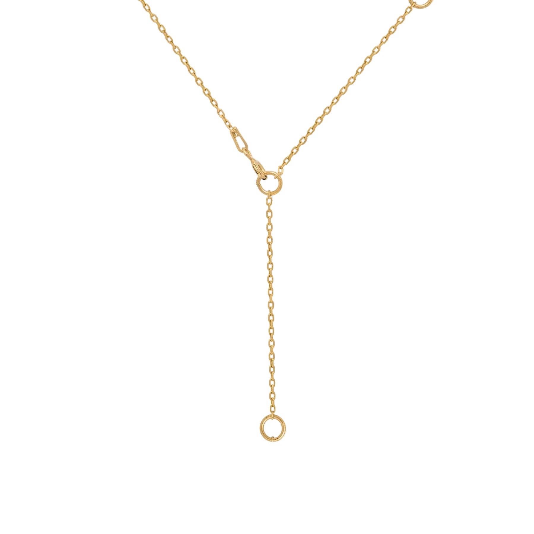 Gold adjustable chain on a white background
