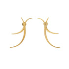 Gold earrings on a white background