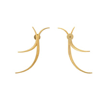 Gold earrings on a white background