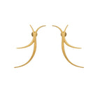Gold earrings on a white background